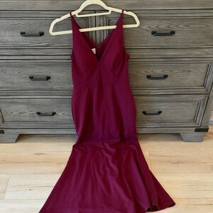 BHLDN Deep Red bridesmaids Dress